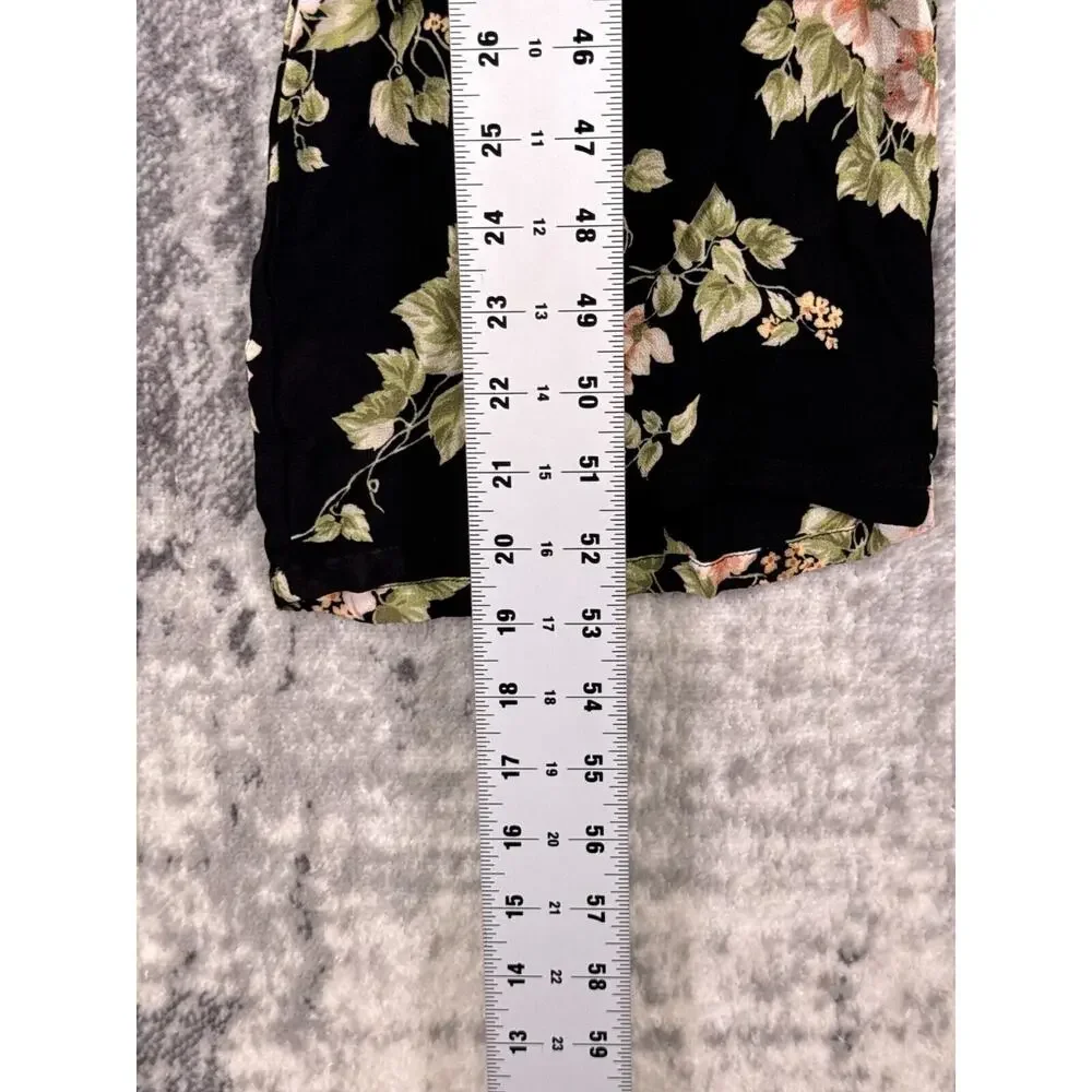 Reformation Jumpsuit 2 Womens Lemongrass Black Floral Crepe